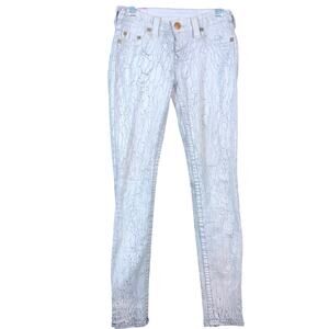 True Religion Womens Jeans White Denim Low Rise Skinny 26 Waist